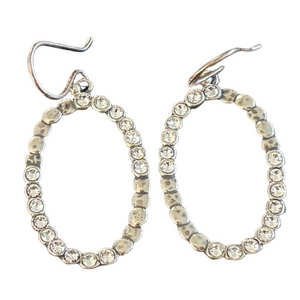 Silpada Silver Crystal Hoop Earrings W3405